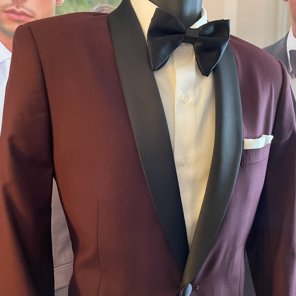Burgundy Tuxedo Jacket